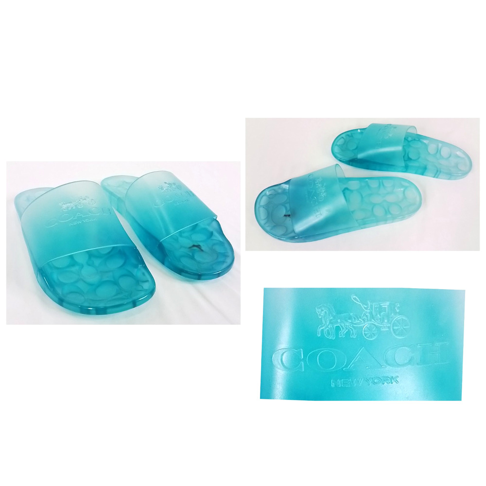 Coach New York Ulyssa Women's Size 8 Jelly Slides Blue #W3750
